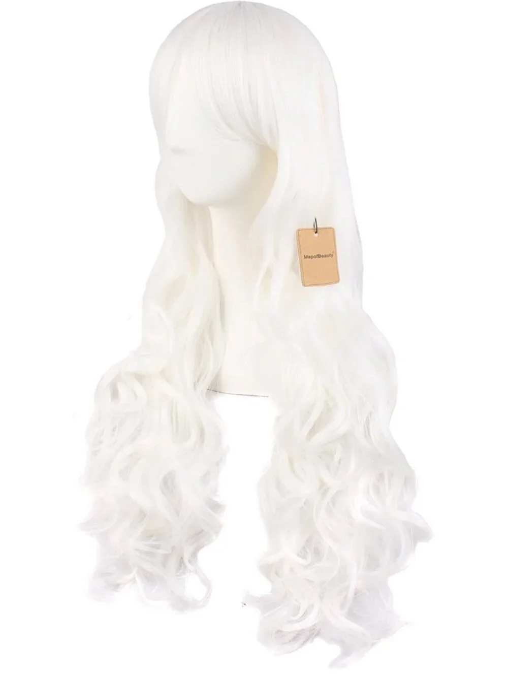 Women's White 28 Inch Lolita Long Curly 2 Ponytails Clip On Cosplay Wigs